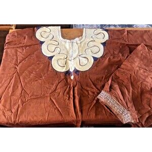 Traditional African Dashiki 3 Piece Outfit Top Pants Head Scarf Embroidered